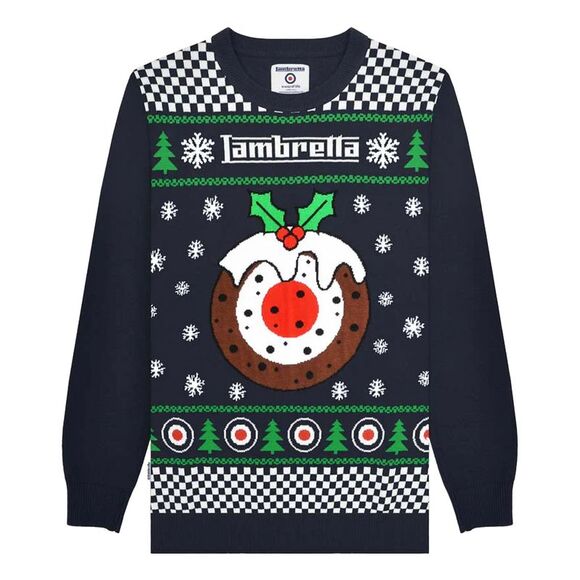 Lambretta Mens AW25 Target Christmas Sweater / Navy